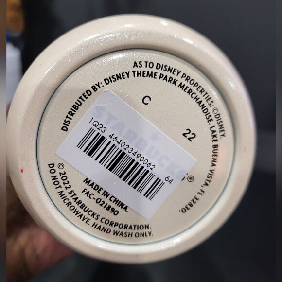 Walt Disney World Mickey Santa Starbucks Stainless Steel Water Bottle Glitter - Picture 4 of 8